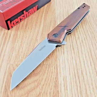 Couteau Kershaw Avert A/O Lame Acier Inox Manche Bois Linerlock Clip KS1432 - Livraison Gratuite