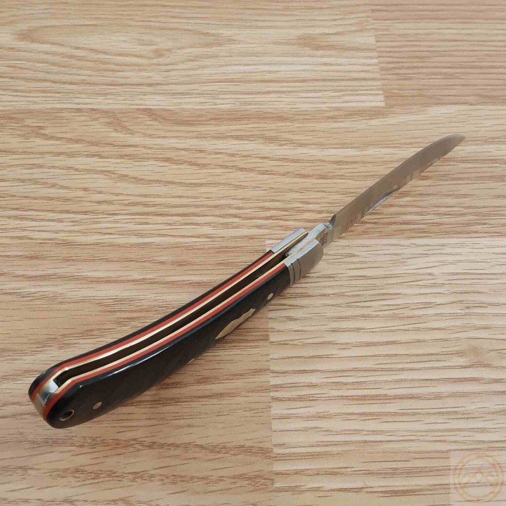 Couteau Rough Ryder Large Bow Trapper Lame Acier Inoxydable Manche Black Micarta Slip Joint RR2456 - Livraison Gratuite