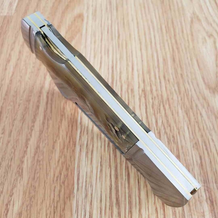 Couteau Rough Ryder Big Horn Lame Acier Inox Manche Corne de Bélier Lockback RR2589 - Livraison Gratuite