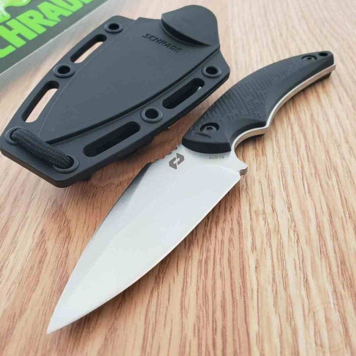 Couteau Schrade Delta Class Adder Lame Acier AUS-10 Manche & Etui Polymère Noir SCH1182521 - Livraison Gratuite