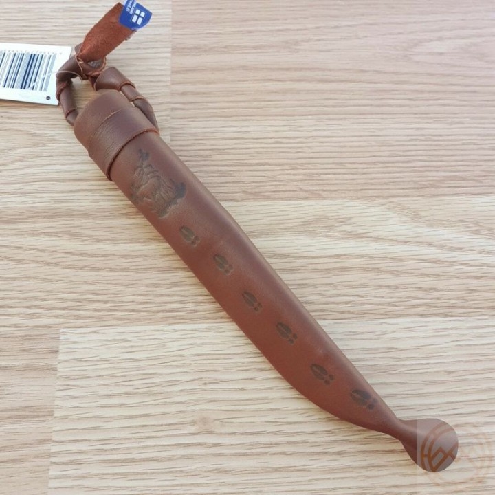 Couteau Puukko Wood Jewel Lame Acier Carbone Manche Bouleau Etui Cuir Made Finland WJ23VISA10 - Livraison Gratuite