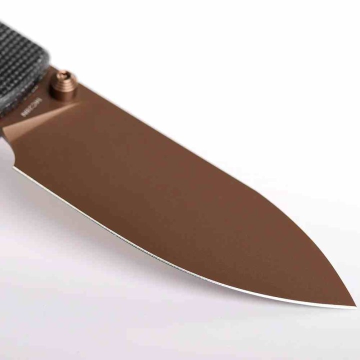 Couteau Vosteed Raccoon Lame Acier 14C28N Copper Dune Manche Micarta Crossbar Lock Ikbs VOSA0539 - Livraison Gratuite