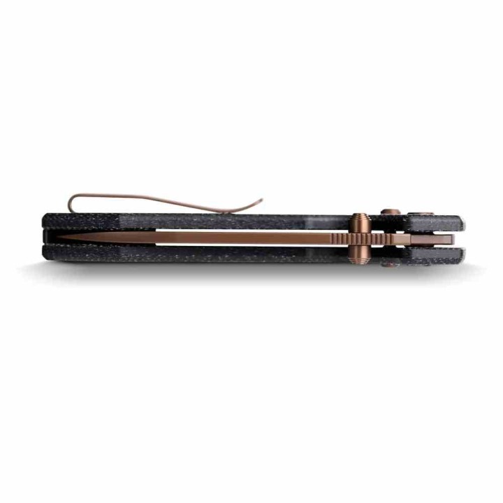 Couteau Vosteed Raccoon Lame Acier 14C28N Copper Dune Manche Micarta Crossbar Lock Ikbs VOSA0539 - Livraison Gratuite