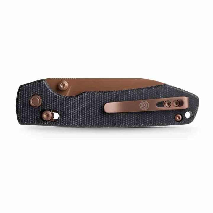Couteau Vosteed Raccoon Lame Acier 14C28N Copper Dune Manche Micarta Crossbar Lock Ikbs VOSA0539 - Livraison Gratuite