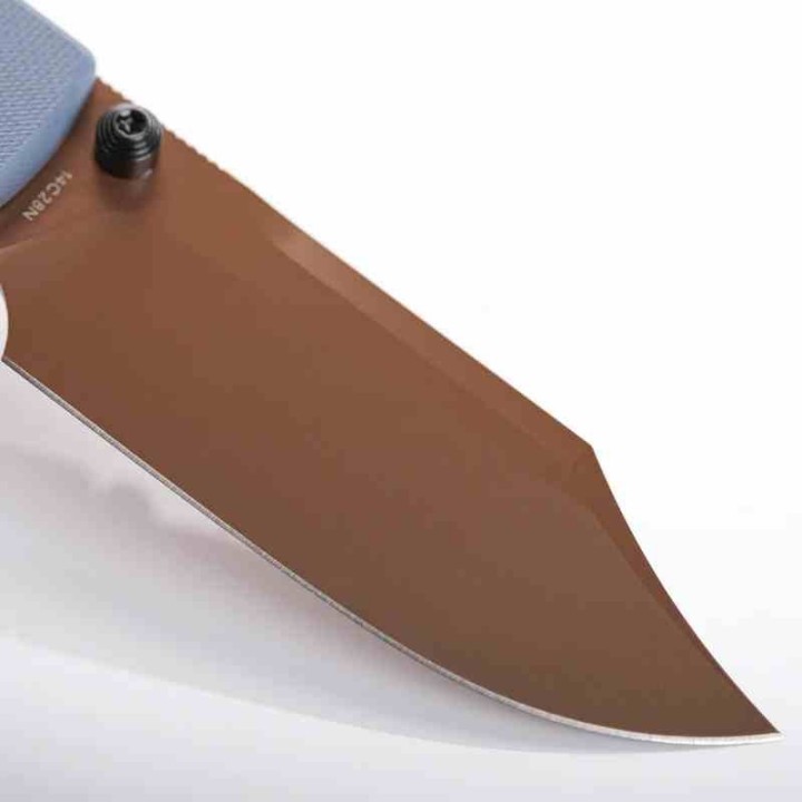 Couteau Vosteed Raccoon Top Liner Lock Lame Acier 14C28N Copper Dune Manche Blue G10 IKBS VOSA2909 - Livraison Gratuite