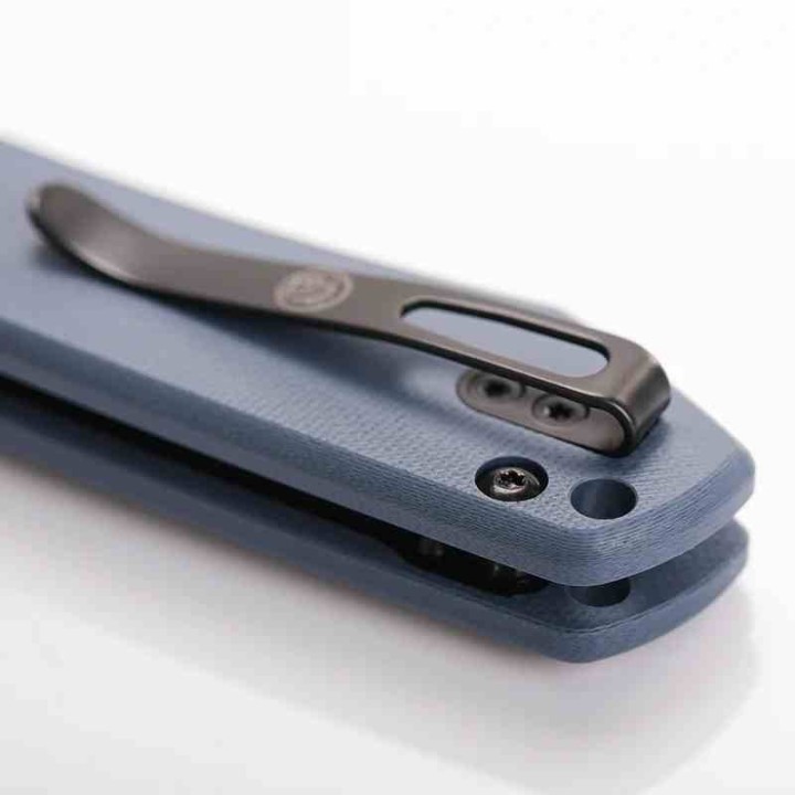 Couteau Vosteed Raccoon Top Liner Lock Lame Acier 14C28N Copper Dune Manche Blue G10 IKBS VOSA2909 - Livraison Gratuite