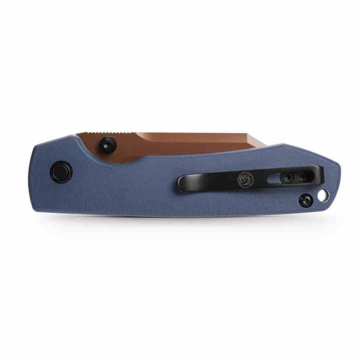 Couteau Vosteed Raccoon Top Liner Lock Lame Acier 14C28N Copper Dune Manche Blue G10 IKBS VOSA2909 - Livraison Gratuite