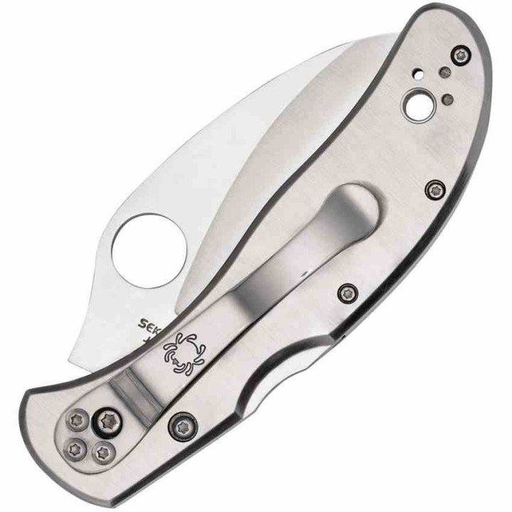 Couteau Spyderco Harpy Lame Hawkbill Acier VG-10 Manche Acier Inoxydable Lockback Japan SC08P - Livraison Gratuite