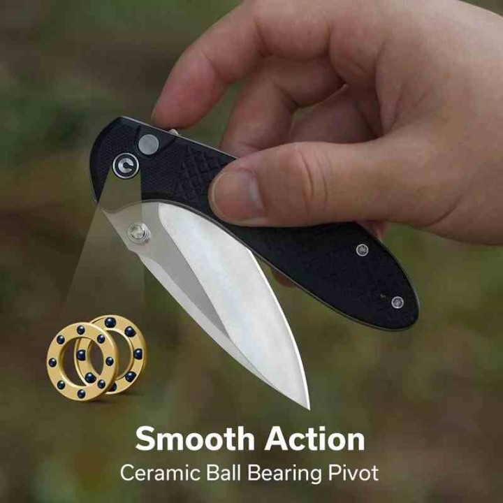 Couteau Civivi Faeger Lame Acier 14C28N Manche G10 Noir Button Lock IKBS CIVC240311 - Livraison Gratuite