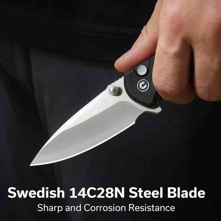 Couteau Civivi Faeger Lame Acier 14C28N Manche G10 Noir Button Lock IKBS CIVC240311 - Livraison Gratuite