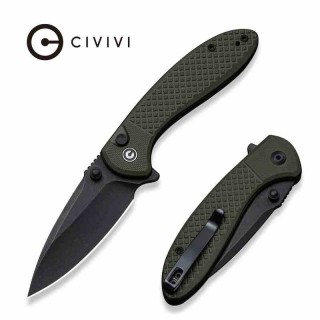 Couteau Civivi Faeger Lame Acier 14C28N Blk Manche G10 Green Button Lock IKBS CIVC240312 - Livraison Gratuite