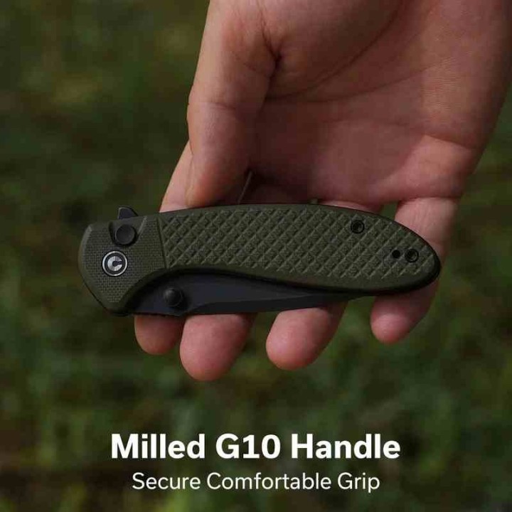 Couteau Civivi Faeger Lame Acier 14C28N Blk Manche G10 Green Button Lock IKBS CIVC240312 - Livraison Gratuite