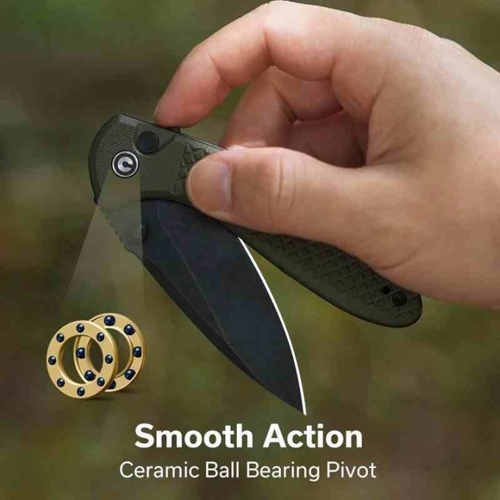 Couteau Civivi Faeger Lame Acier 14C28N Blk Manche G10 Green Button Lock IKBS CIVC240312 - Livraison Gratuite
