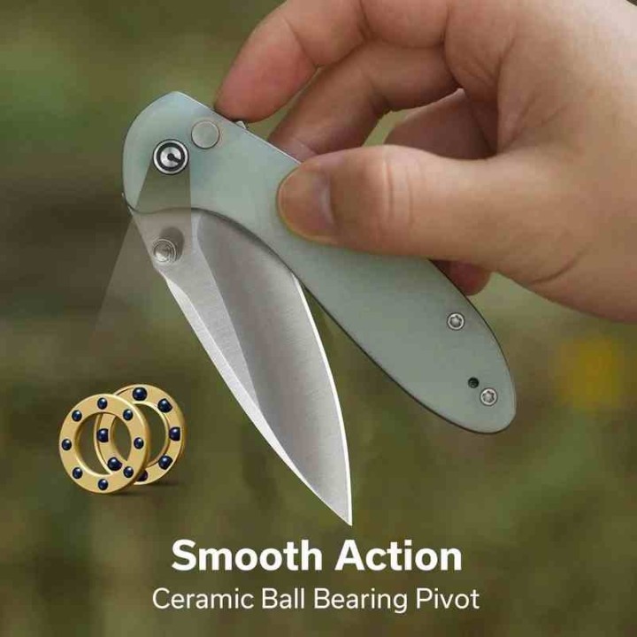 Couteau Civivi Faeger Lame Acier 14C28N Manche G10 Jade Button Lock IKBS CIVC240313 - Livraison Gratuite