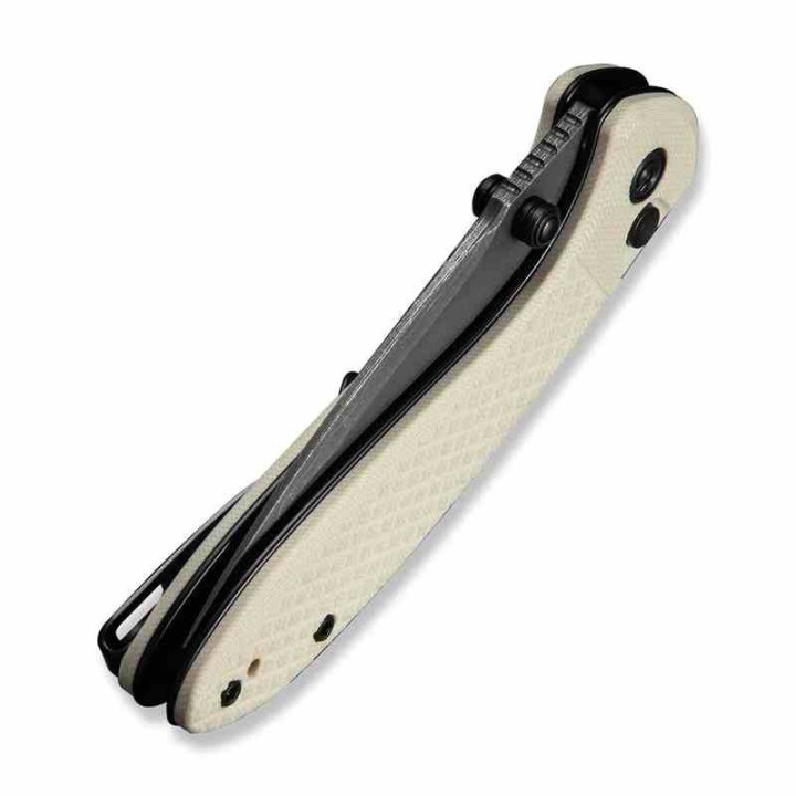Couteau Civivi Faeger Lame Acier Damas Manche G10 Ivoire Button Lock IKBS CIVC24031DS1 - Livraison Gratuite
