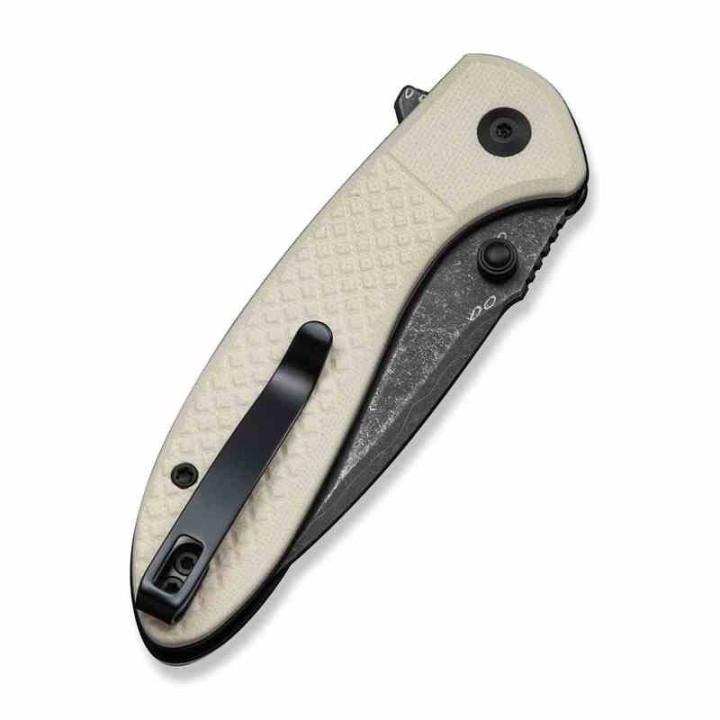 Couteau Civivi Faeger Lame Acier Damas Manche G10 Ivoire Button Lock IKBS CIVC24031DS1 - Livraison Gratuite