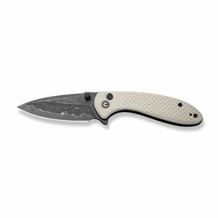 Couteau Civivi Faeger Lame Acier Damas Manche G10 Ivoire Button Lock IKBS CIVC24031DS1 - Livraison Gratuite