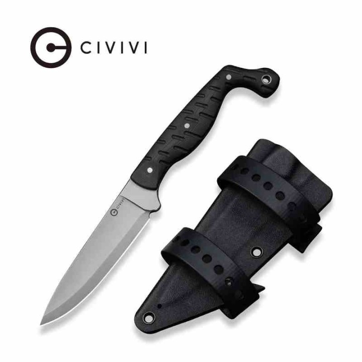 Couteau Civivi MDRN Hunter Black Lame Acier Nitro-V Manche G-10 Etui Kydex CIVC230781 - Livraison Gratuite