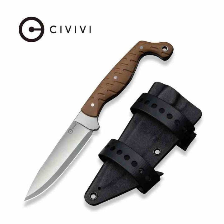 Couteau Civivi MDRN Hunter Brown Lame Acier Nitro-V Manche G-10 Etui Kydex CIVC230782 - Livraison Gratuite