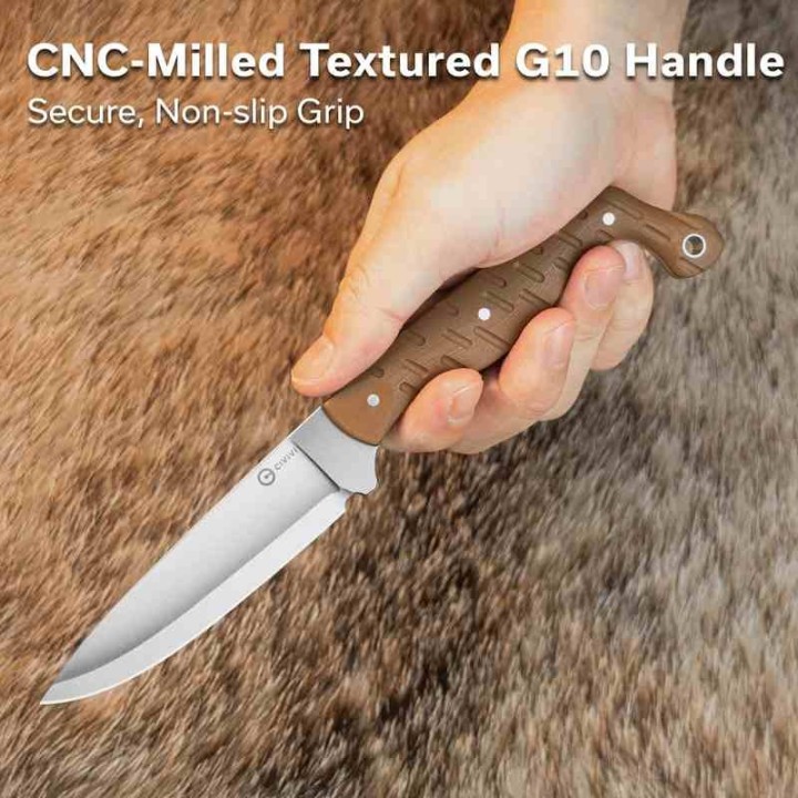 Couteau Civivi MDRN Hunter Brown Lame Acier Nitro-V Manche G-10 Etui Kydex CIVC230782 - Livraison Gratuite