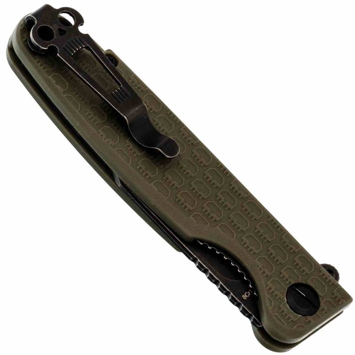 Couteau Daggerr Leprechaun Lame Acier 8Cr14MoV Blk Manche FRN OD Green Linerlock DGRLPMOLBW - Livraison Gratuite