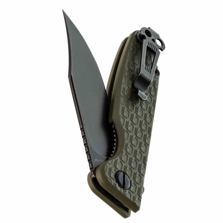 Couteau Daggerr Leprechaun Lame Acier 8Cr14MoV Blk Manche FRN OD Green Linerlock DGRLPMOLBW - Livraison Gratuite