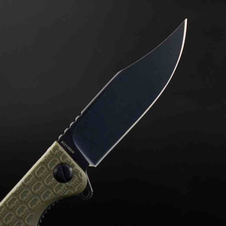 Couteau Daggerr Leprechaun Lame Acier 8Cr14MoV Blk Manche FRN OD Green Linerlock DGRLPMOLBW - Livraison Gratuite