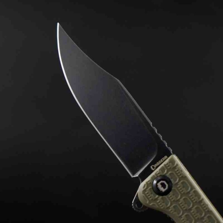 Couteau Daggerr Leprechaun Lame Acier 8Cr14MoV Blk Manche FRN OD Green Linerlock DGRLPMOLBW - Livraison Gratuite