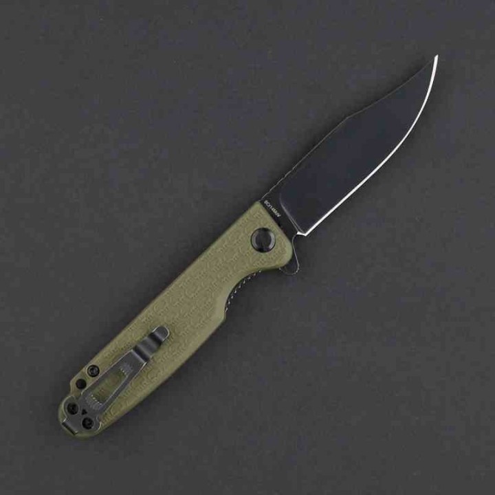 Couteau Daggerr Leprechaun Lame Acier 8Cr14MoV Blk Manche FRN OD Green Linerlock DGRLPMOLBW - Livraison Gratuite