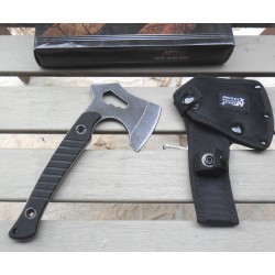 Hache Tomahawk Mtech Xtreme Carbon Blade Manche G-10 Etui Nylon MTXAXE10BK - Livraison Gratuite