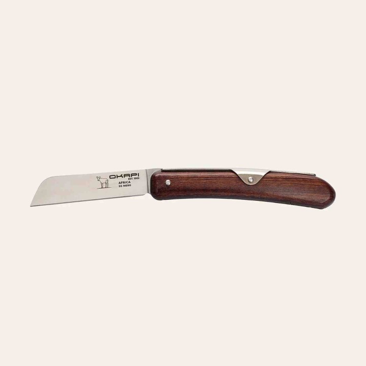 Couteau Okapi Biltong Lame Acier N690 Manche Bois Slip Joint South Africa KO02590 - Livraison Gratuite