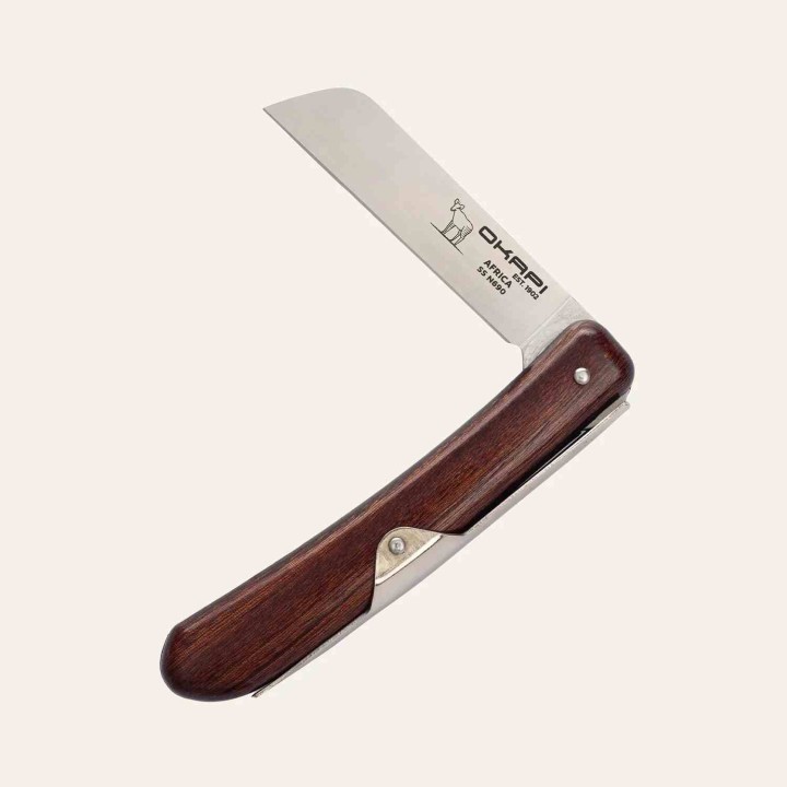 Couteau Okapi Biltong Lame Acier N690 Manche Bois Slip Joint South Africa KO02590 - Livraison Gratuite