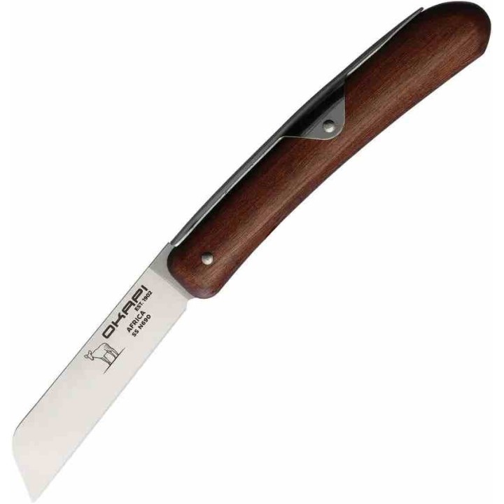 Couteau Okapi Biltong Lame Acier N690 Manche Bois Slip Joint South Africa KO02590 - Livraison Gratuite