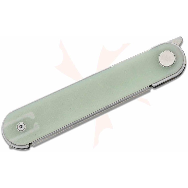 Couteau Real Steel Iris Jade Lame Acier 12C27 Manche G10 Linerlock RS8061BN - Livraison Gratuite