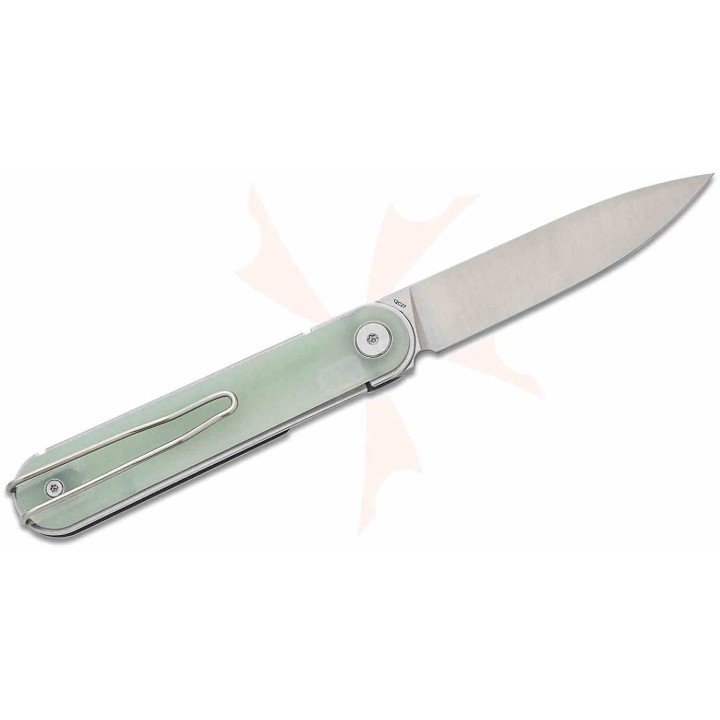 Couteau Real Steel Iris Jade Lame Acier 12C27 Manche G10 Linerlock RS8061BN - Livraison Gratuite