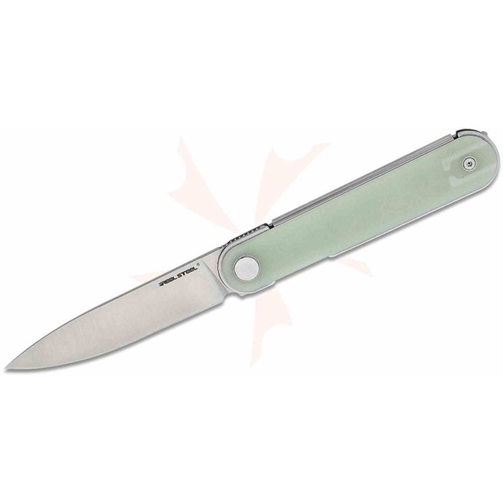Couteau Real Steel Iris Jade Lame Acier 12C27 Manche G10 Linerlock RS8061BN - Livraison Gratuite