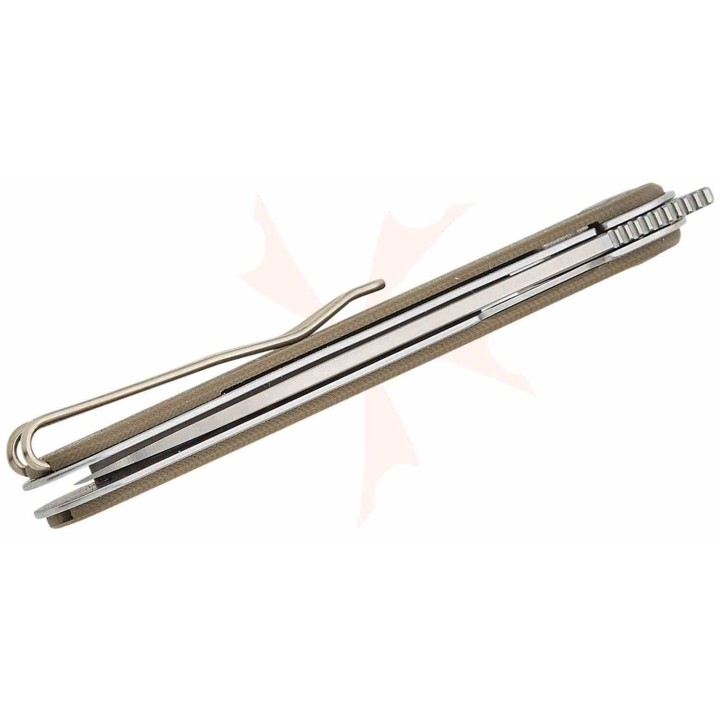 Couteau Real Steel Iris Coyote Lame Acier 12C27 Manche G10 Linerlock IKBS RS8061BC - Livraison Gratuite