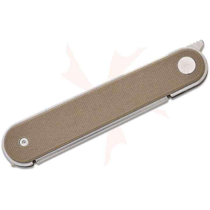Couteau Real Steel Iris Coyote Lame Acier 12C27 Manche G10 Linerlock IKBS RS8061BC - Livraison Gratuite