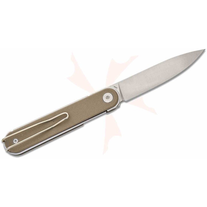 Couteau Real Steel Iris Coyote Lame Acier 12C27 Manche G10 Linerlock IKBS RS8061BC - Livraison Gratuite