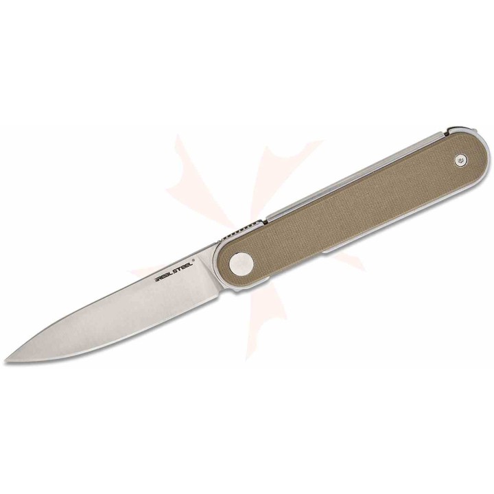 Couteau Real Steel Iris Coyote Lame Acier 12C27 Manche G10 Linerlock IKBS RS8061BC - Livraison Gratuite