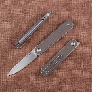 Couteau Real Steel Iris Coyote Lame Acier 12C27 Manche G10 Linerlock IKBS RS8061BC - Livraison Gratuite