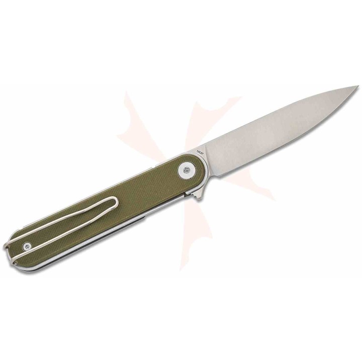 Couteau Real Steel Iris Green Lame Acier 12C27 Manche G10 Linerlock IKBS RS8061AG - Livraison Gratuite