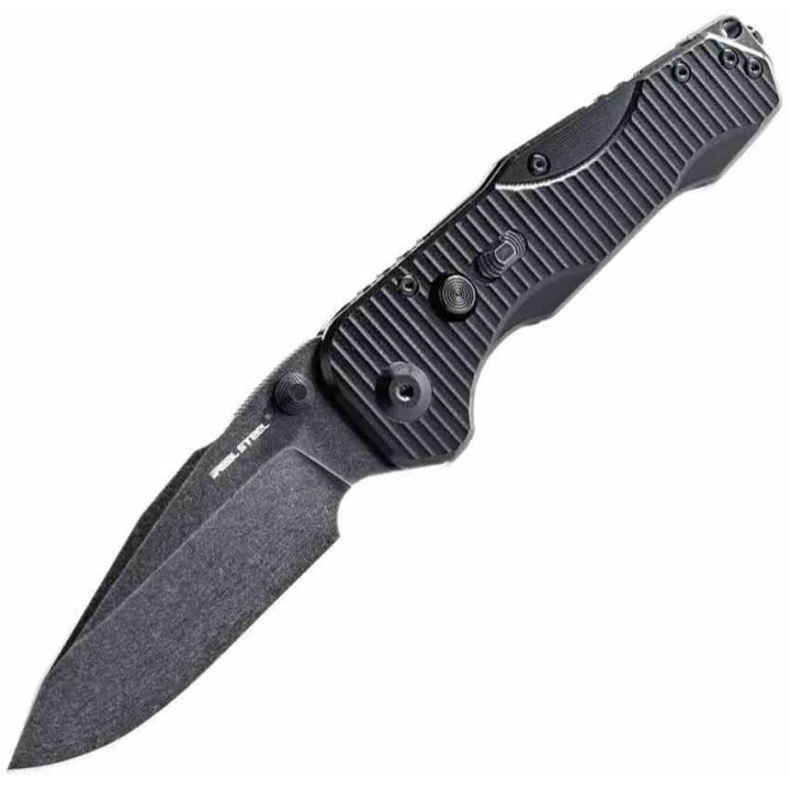 Couteau Real Steel Evolution Ironclad Lame Drop Point Acier D2 Black Manche G10 Black Frame-lock RS7911BB - Livraison Gratuite