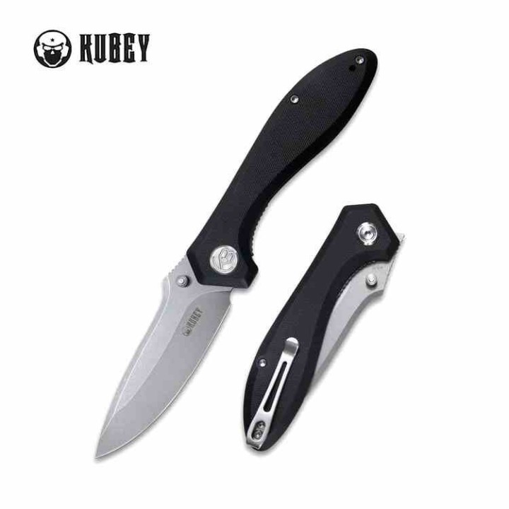 Couteau Kubey Ruckus Lame Acier AUS-10 Manche Black G10 IKBS Linerlock Clip KUB314F - Livraison Gratuite