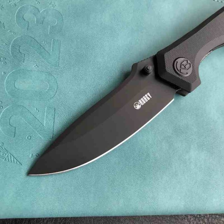Couteau Kubey Ruckus Lame Acier AUS-10 Blk Manche Black G10 IKBS Linerlock Clip KUB314O - Livraison Gratuite