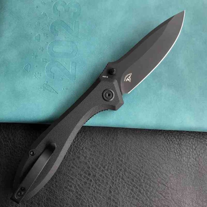 Couteau Kubey Ruckus Lame Acier AUS-10 Blk Manche Black G10 IKBS Linerlock Clip KUB314O - Livraison Gratuite