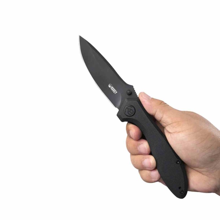 Couteau Kubey Ruckus Lame Acier AUS-10 Blk Manche Black G10 IKBS Linerlock Clip KUB314O - Livraison Gratuite