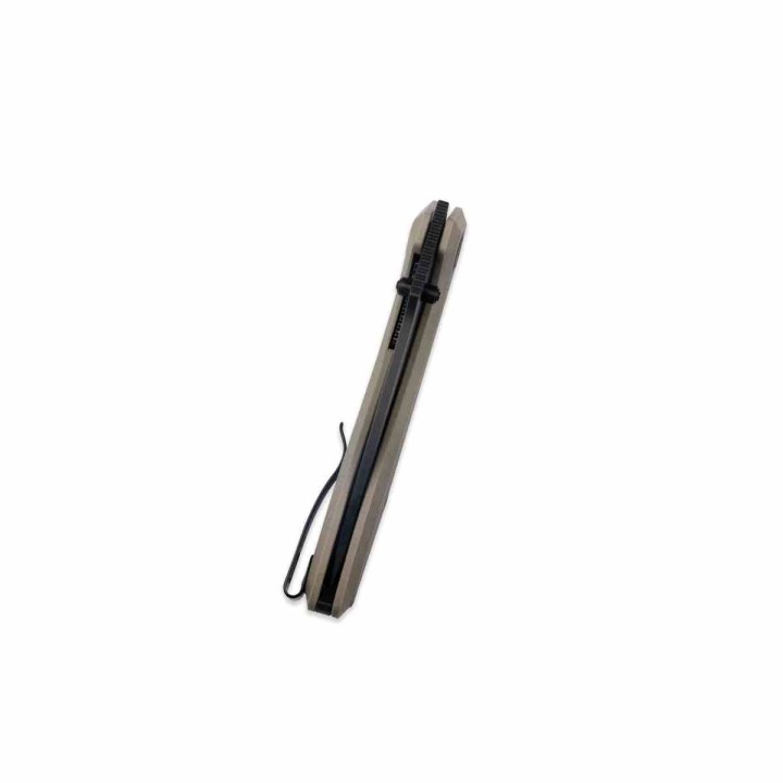 Couteau Kubey Ruckus Lame Acier AUS-10 Blk Manche Tan G10 IKBS Linerlock Clip KUB314K - Livraison Gratuite