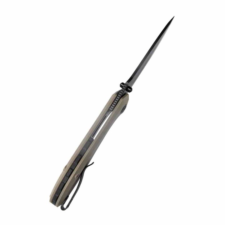 Couteau Kubey Ruckus Lame Acier AUS-10 Blk Manche Tan G10 IKBS Linerlock Clip KUB314K - Livraison Gratuite