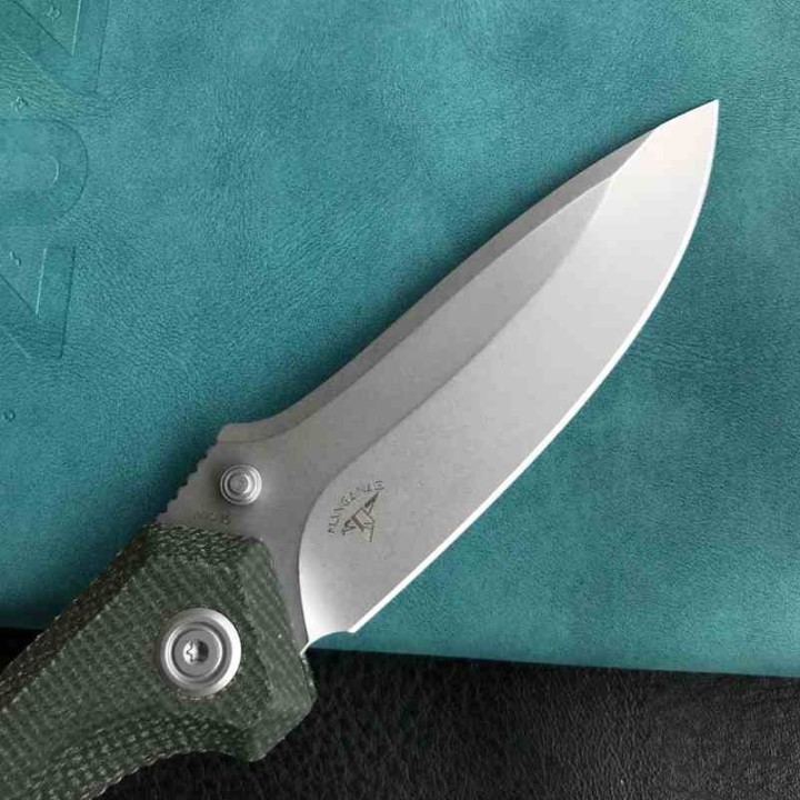 Couteau Kubey Ruckus Lame Acier AUS-10 SW Manche Green Micarta IKBS Linerlock Clip KUB314N - Livraison Gratuite